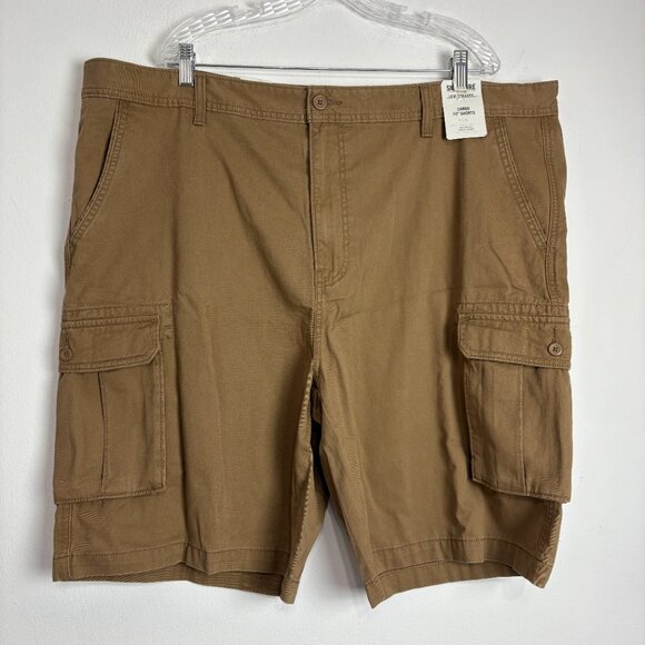 NWT Signature by Levi Strauss Men’s Cargo Shorts Size 46 Khaki 10” Inseam - Picture 1 of 10